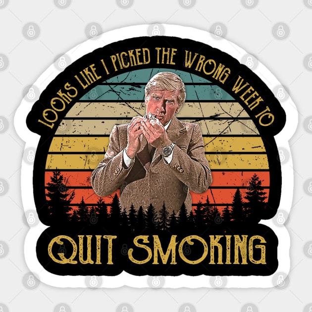 Looks like I picked the wrong week to quit smoking Sticker by Colorfull Human Skull